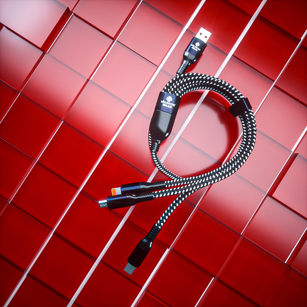 閩蘭之星數據線三合一充電線適用蘋果華為安卓車載車用多功能